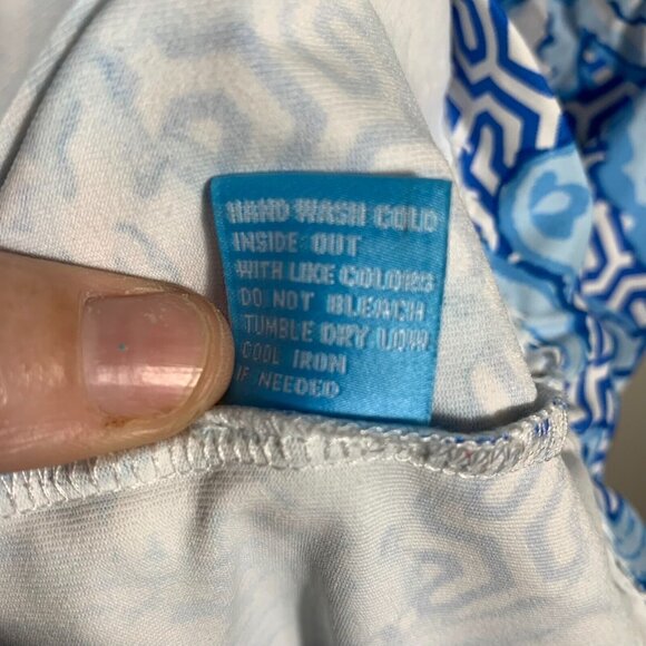 J. Mclaughlin Sheath Dress Size Small Blue Floral Catalina Cloth Stretch travel - Picture 7 of 8